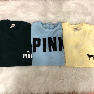 Three PINK long sleeves